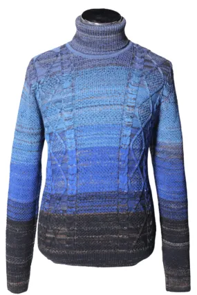 Gradient Cable Knit Turtleneck