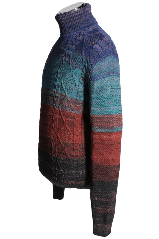 Gradient Cable Knit Turtleneck