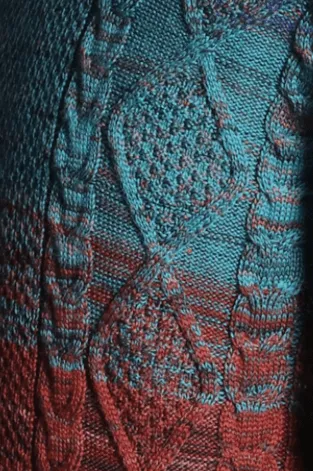 Gradient Cable Knit Turtleneck