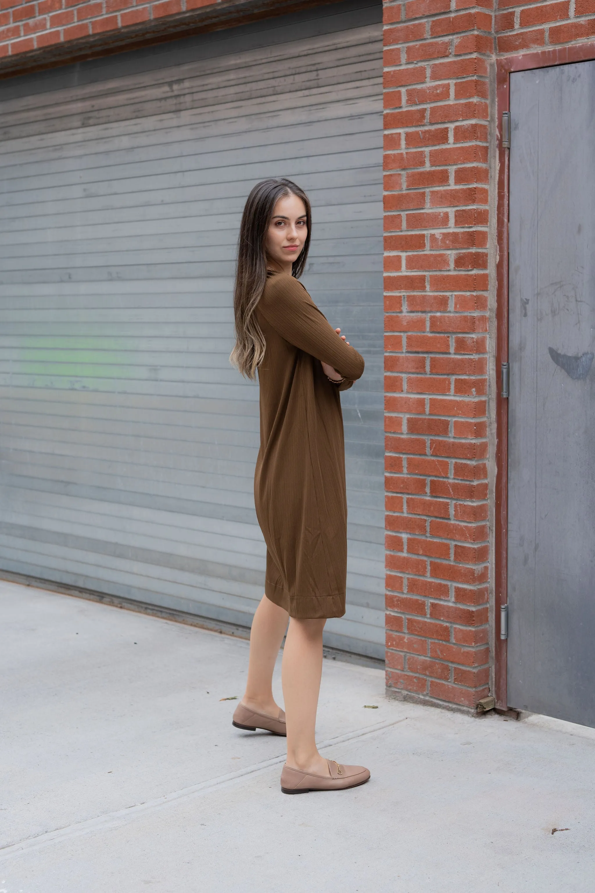 Knit  hidden zipper dress