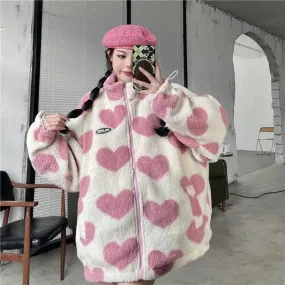 lamb fleece coat Love Lamb Fleece-lined Warm Reversible Cotton-padded Coat