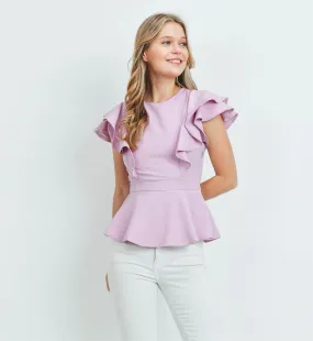 Lavender Peplum Top