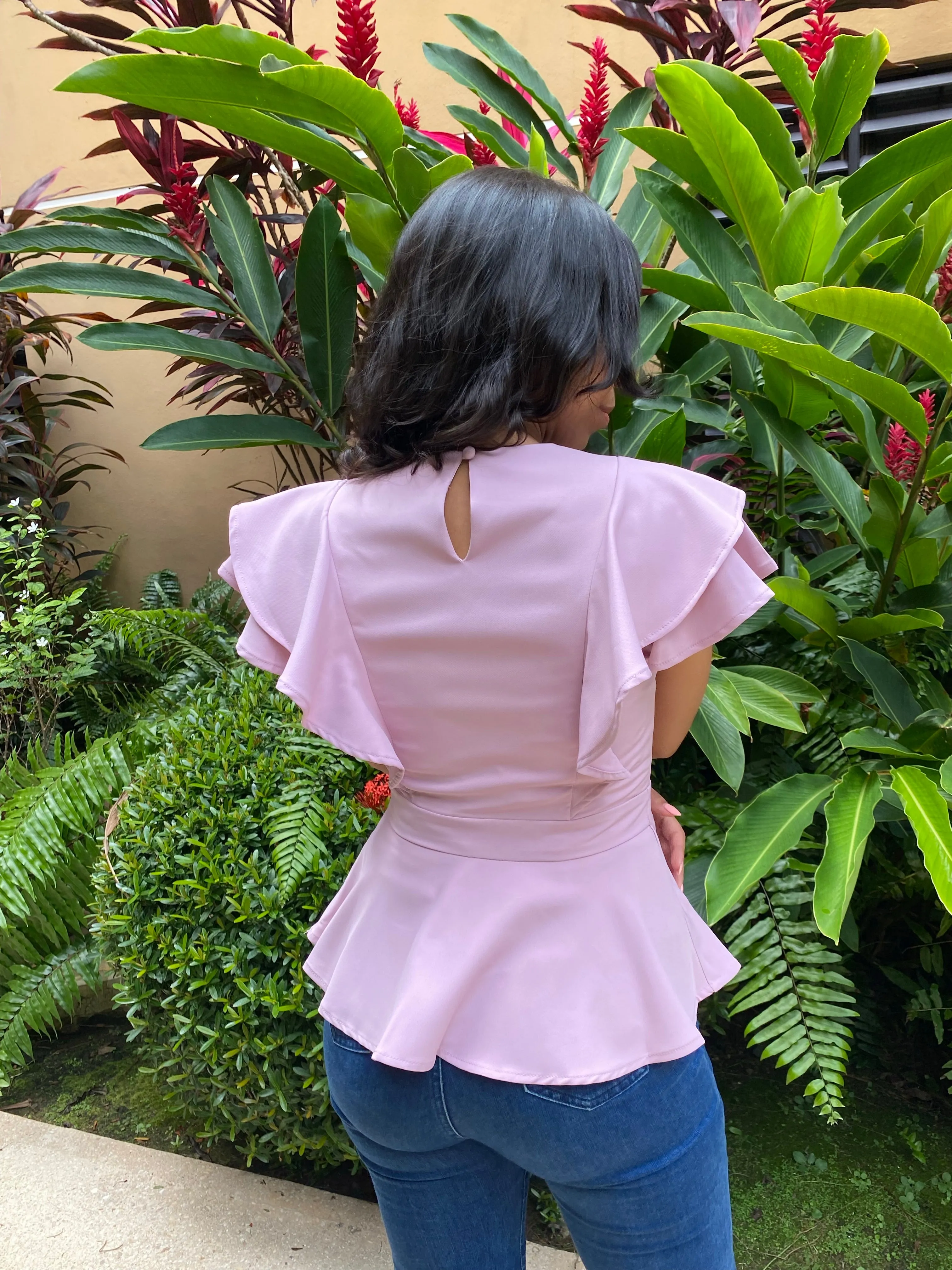 Lavender Peplum Top