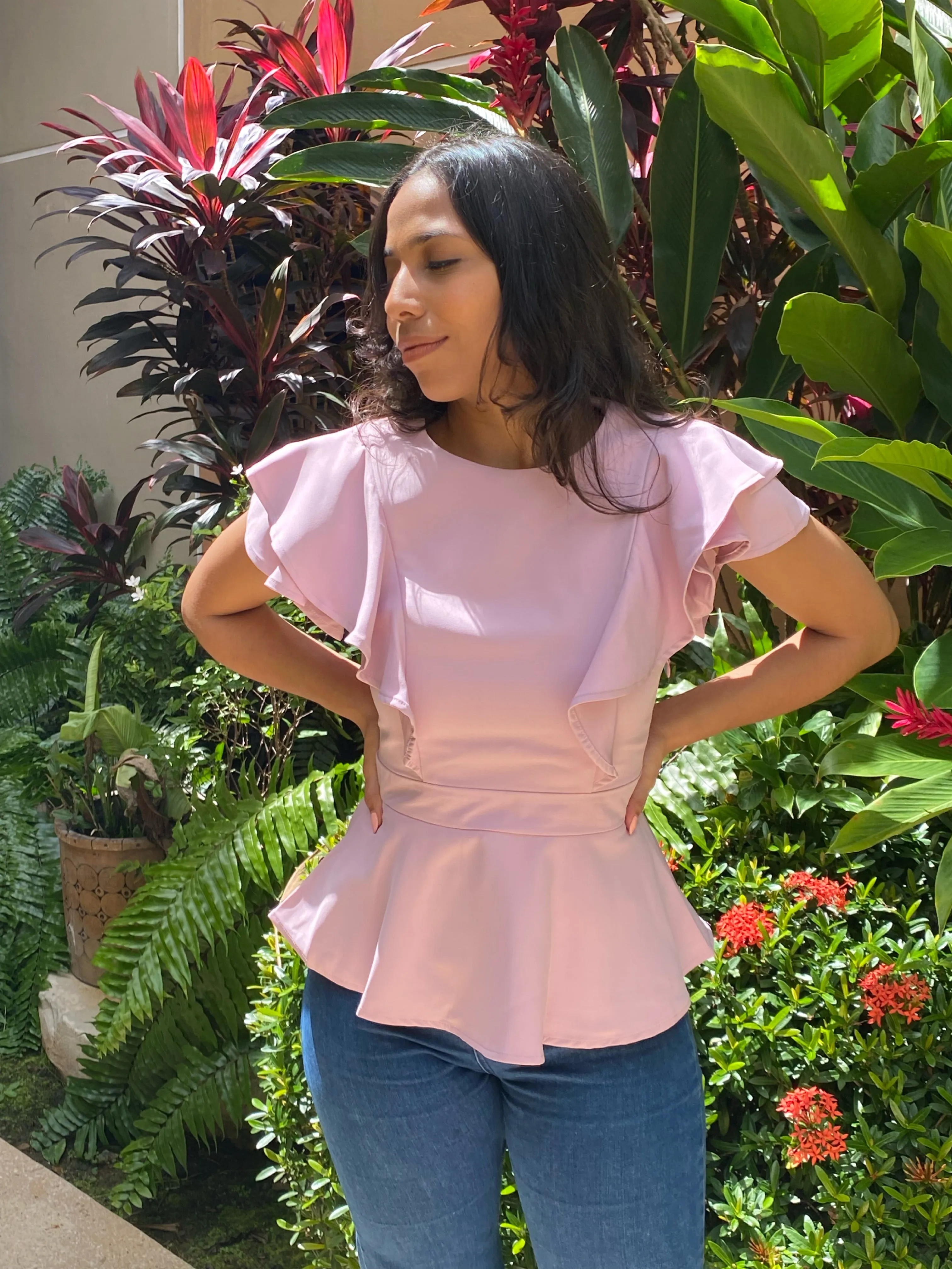 Lavender Peplum Top