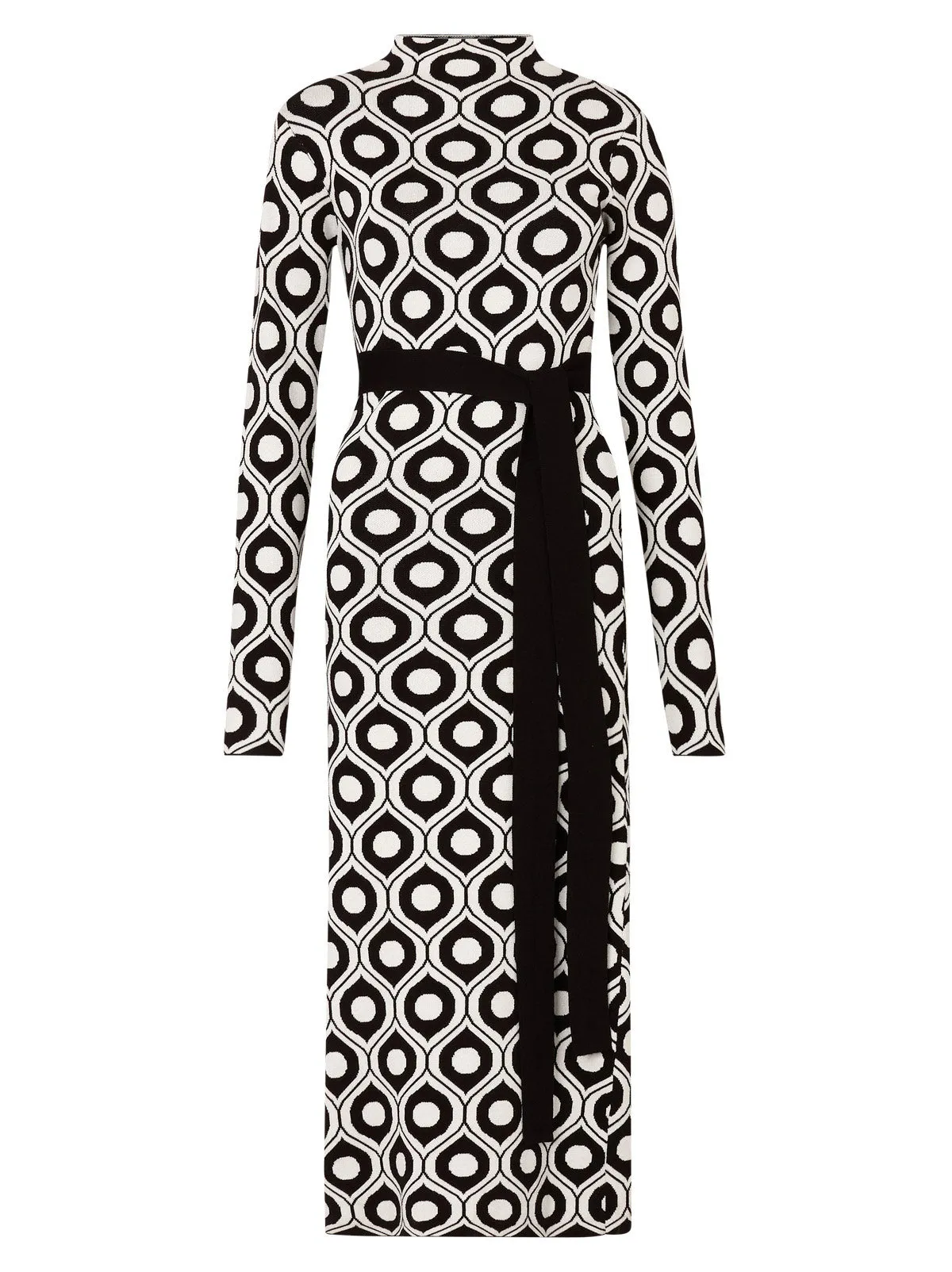 Marlowe Black Wallpaper Print Knit Dress