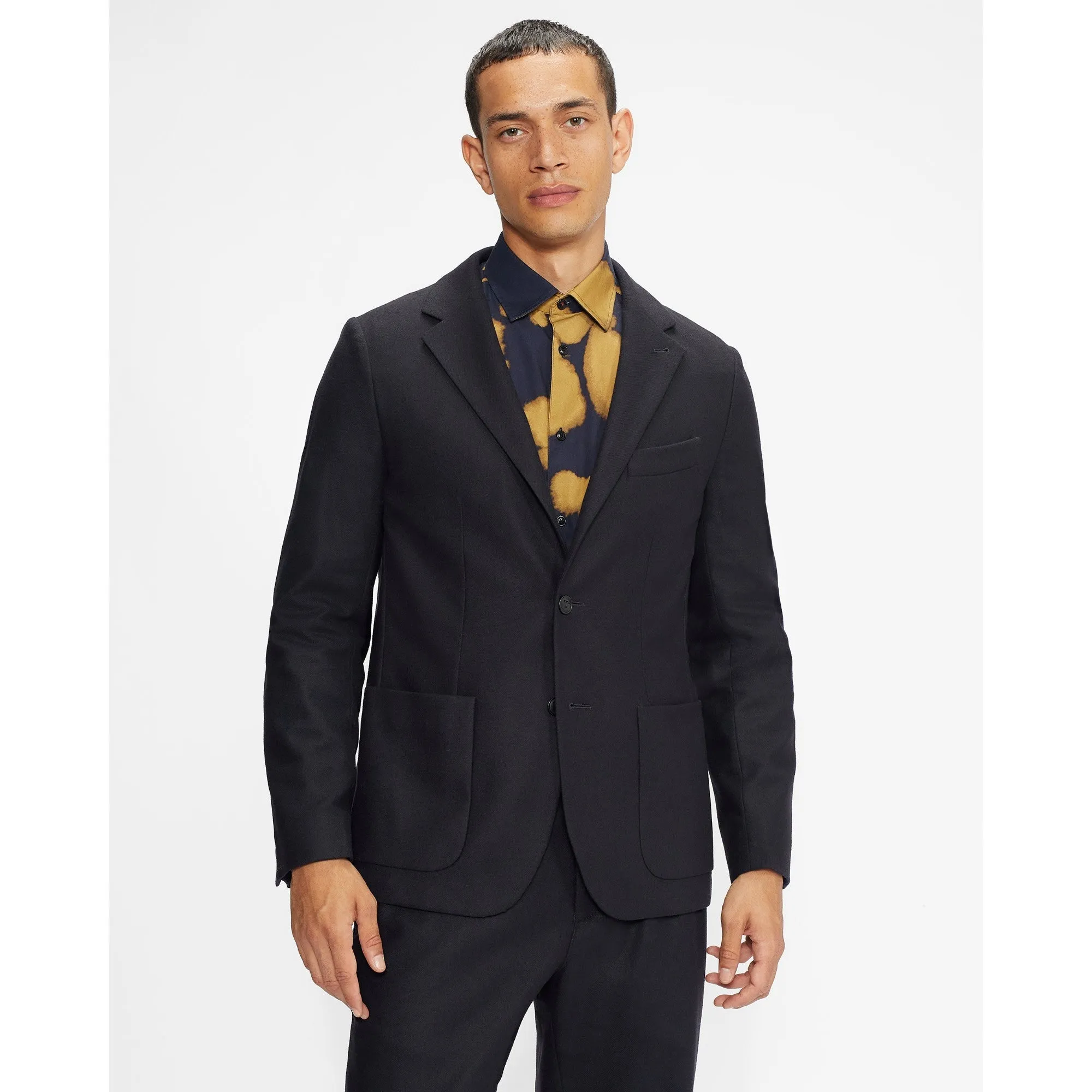Men Mmj-Rehbar-Plain Flannel Blazer - Navy