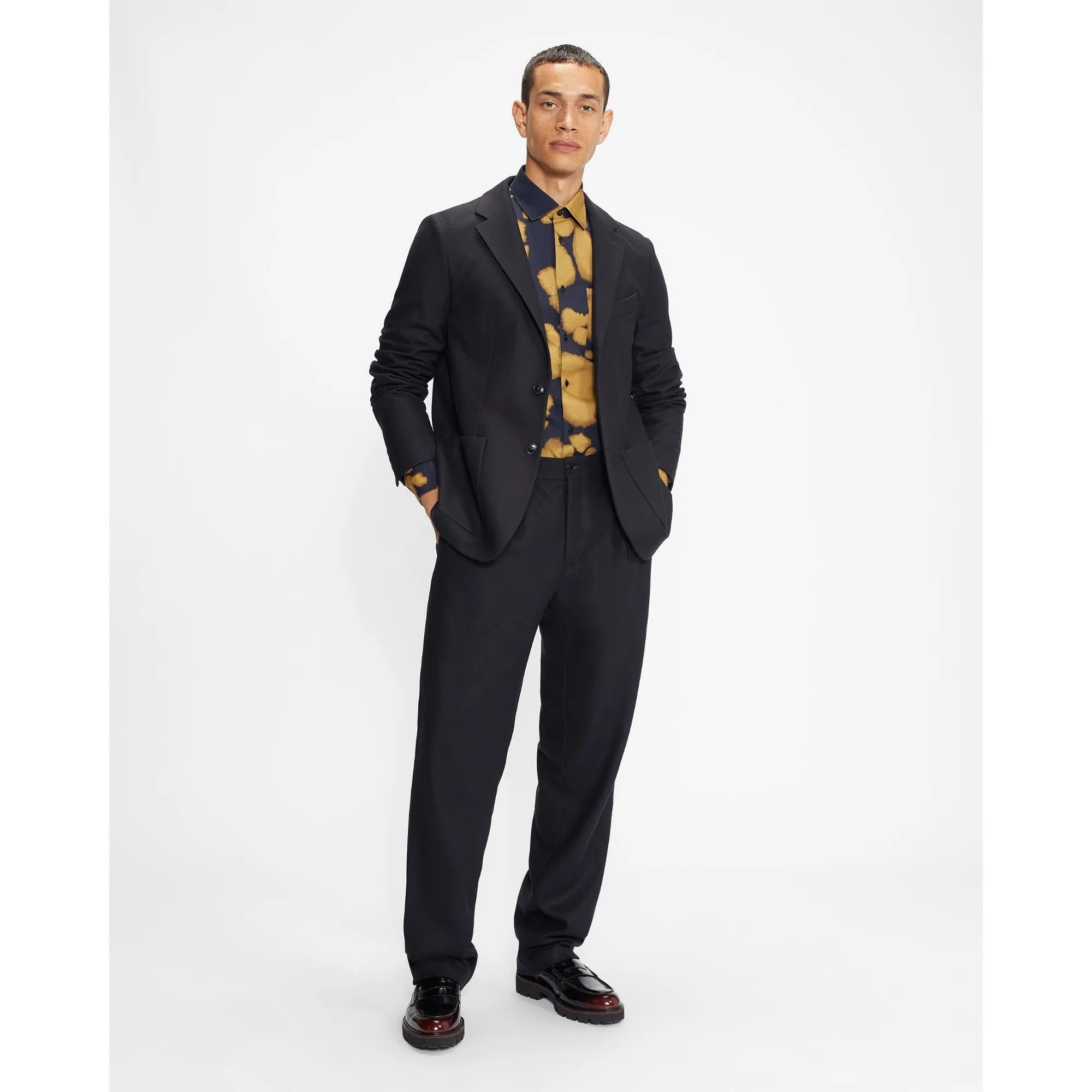 Men Mmj-Rehbar-Plain Flannel Blazer - Navy