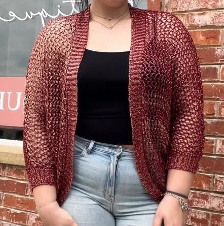 Red & Gold Knit Cardigan