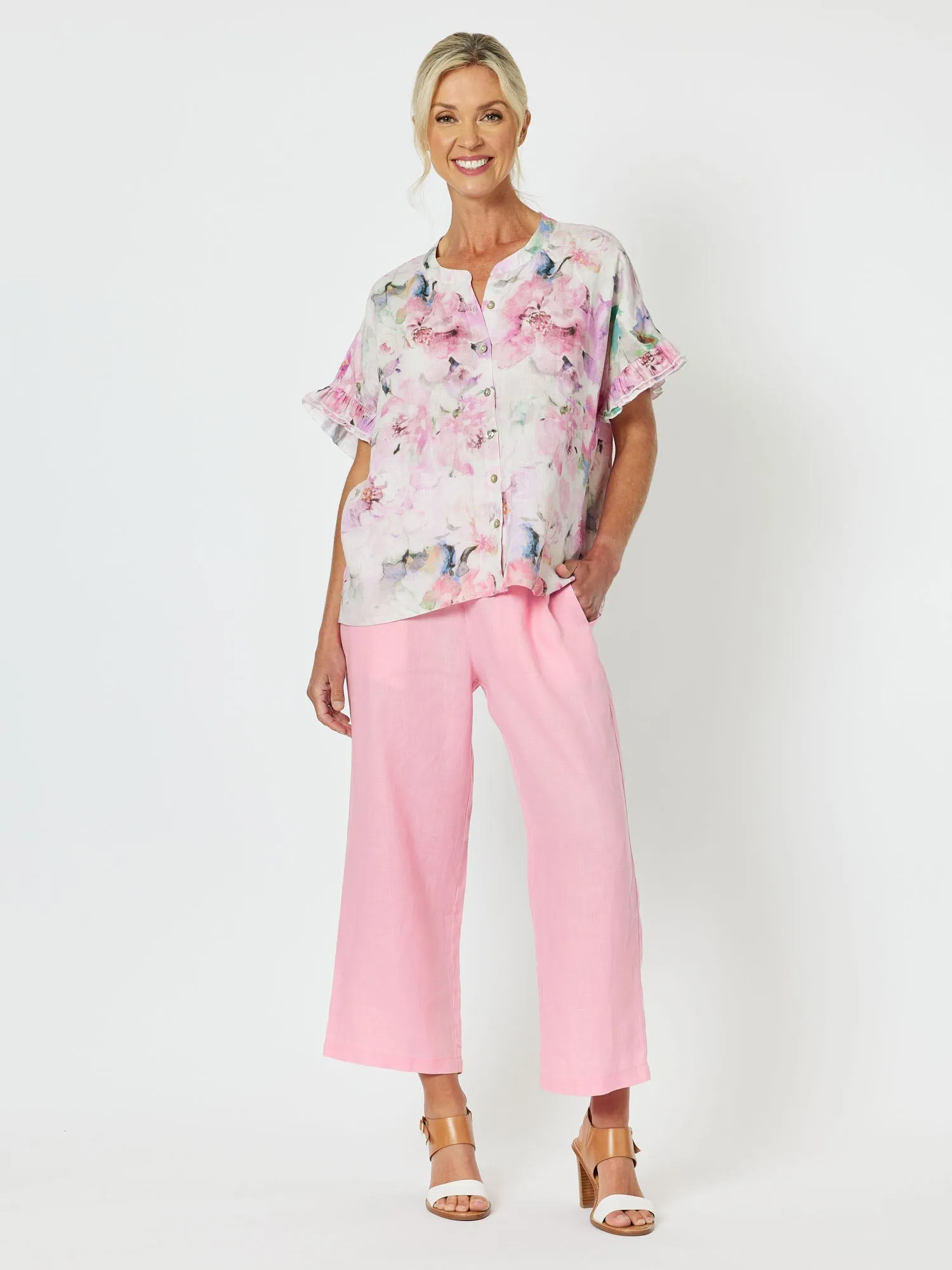 Rosebay Linen Nehru Shirt