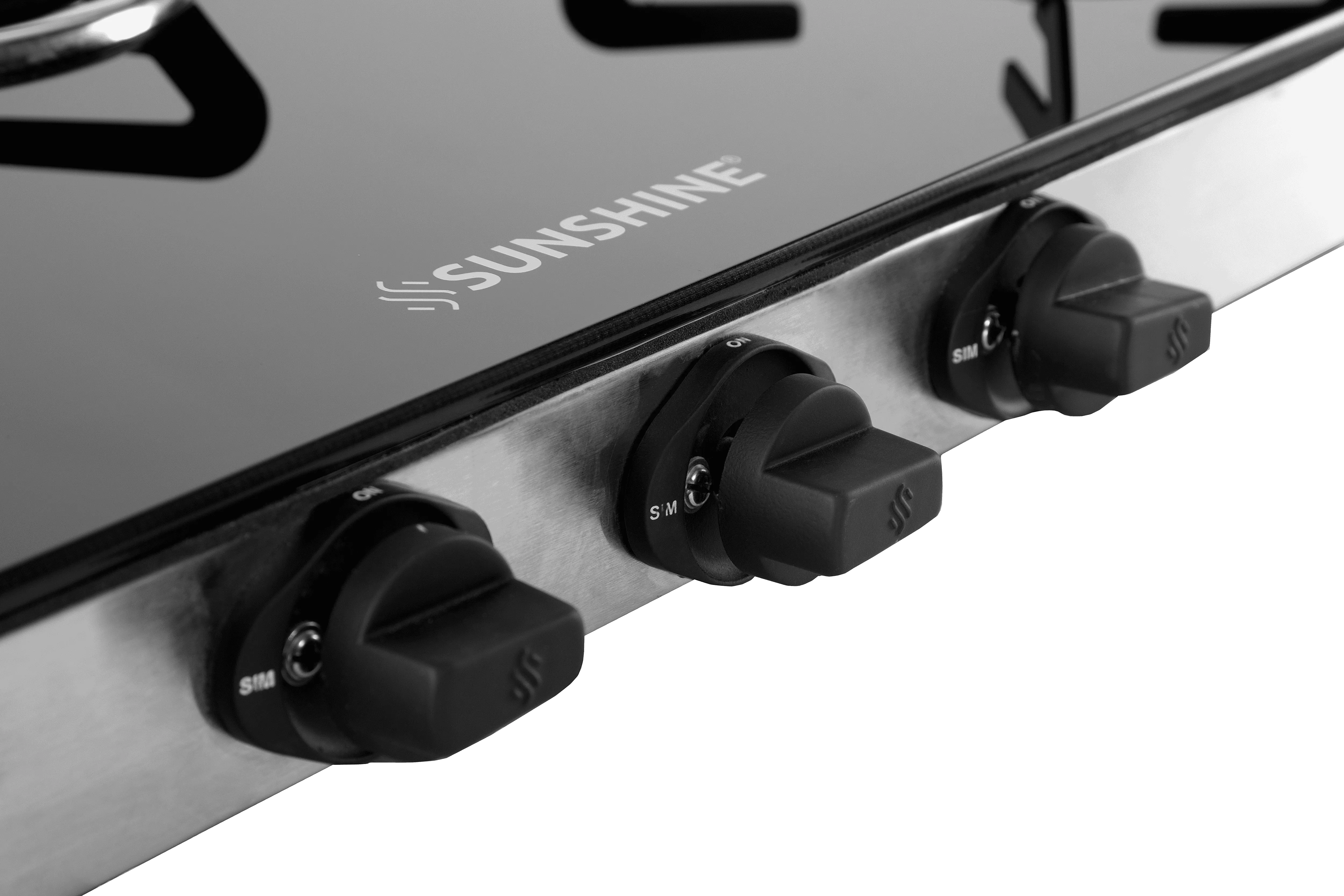 Sunshine Swift Three Burner Toughened Glass Gas Stove Manual Ignition