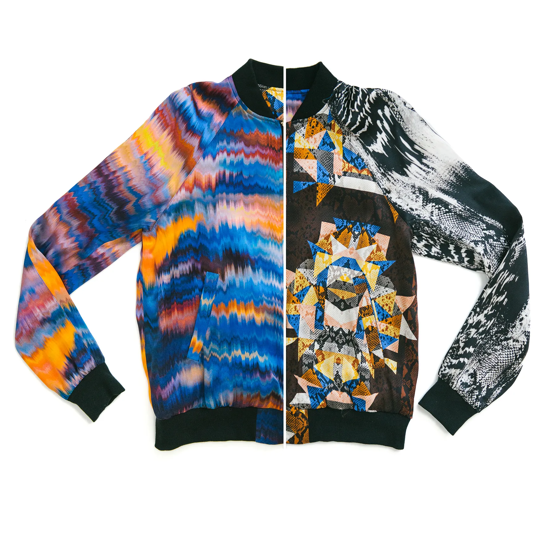 The Reversible Silk Bomber   Cobra Kaleidoscope | Oasis