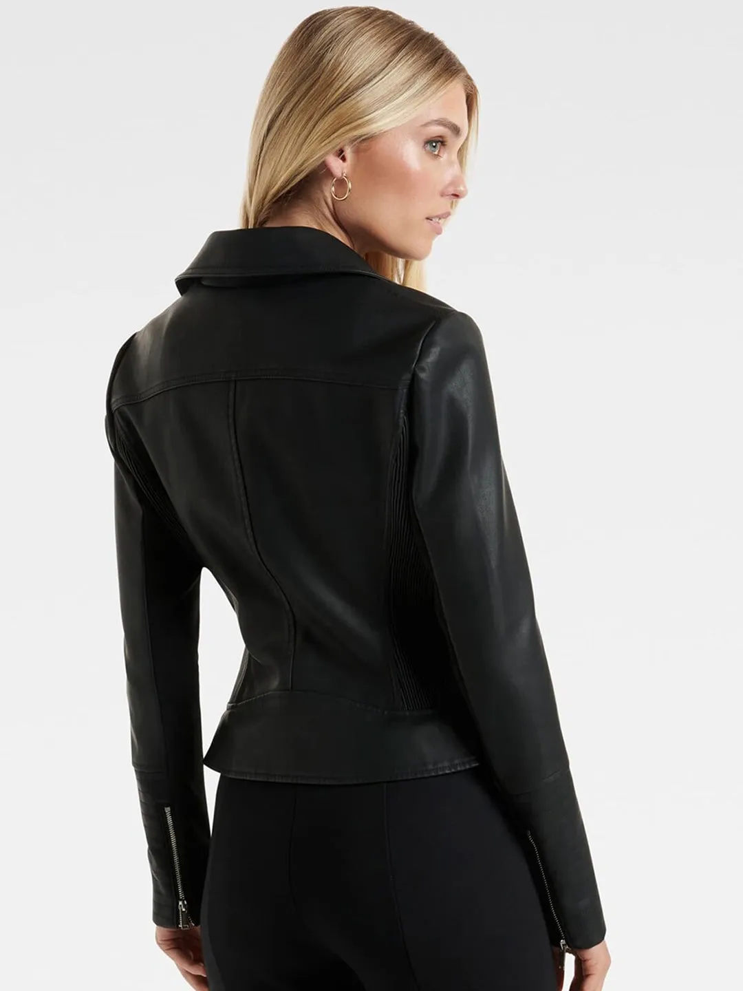 Women Crop Biker Jacket Online | QAWACH